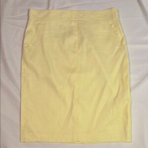 Ann Taylor Cream Yellow Pencil Skirt Knee-Length Work